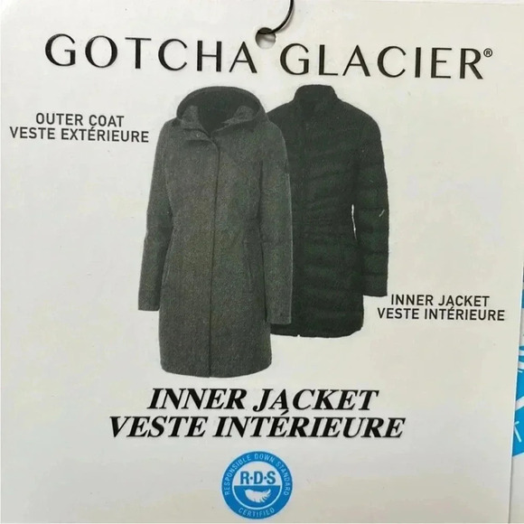 [XXL]Gotcha  Glacier Light Gray 3-in-1 Down DUVET Outer Puffer Jacket - Picture 7 of 10